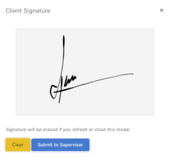 client signature